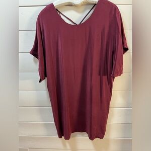 IKKS WOMEN – Burgundy Silk Dress/ tunic – Size 40